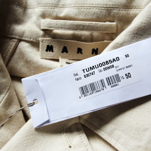 BNWT SS21 MARNI OFF WHITE DENIM TRENCH COAT 48 & 50 - Picture 13 of 15